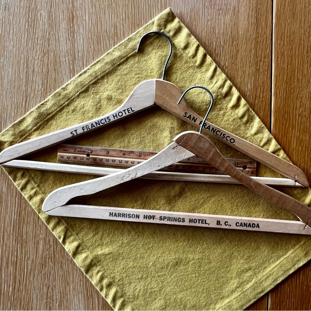 Vintage Wooden Hanger Lot of 2 Hotel Advertisement